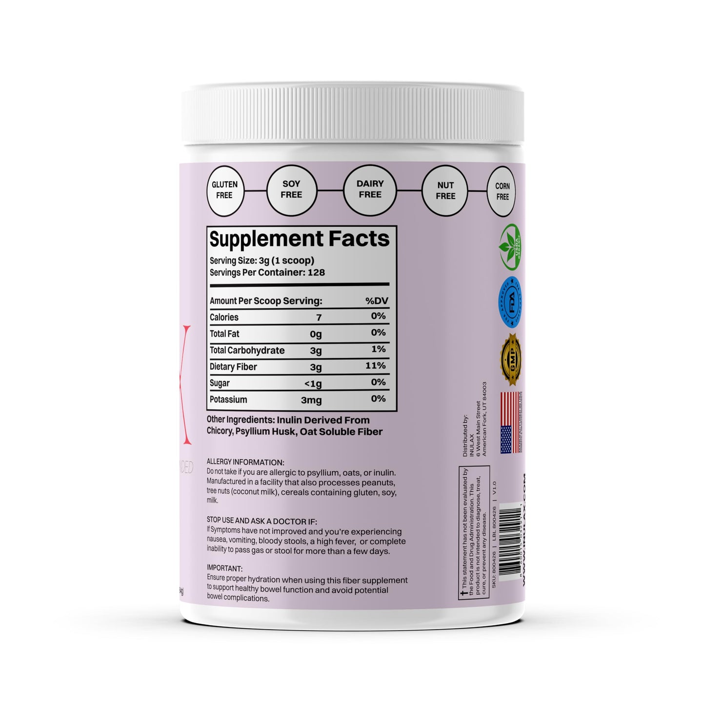 Inulax Psyllium Powder 13.5 Ounce