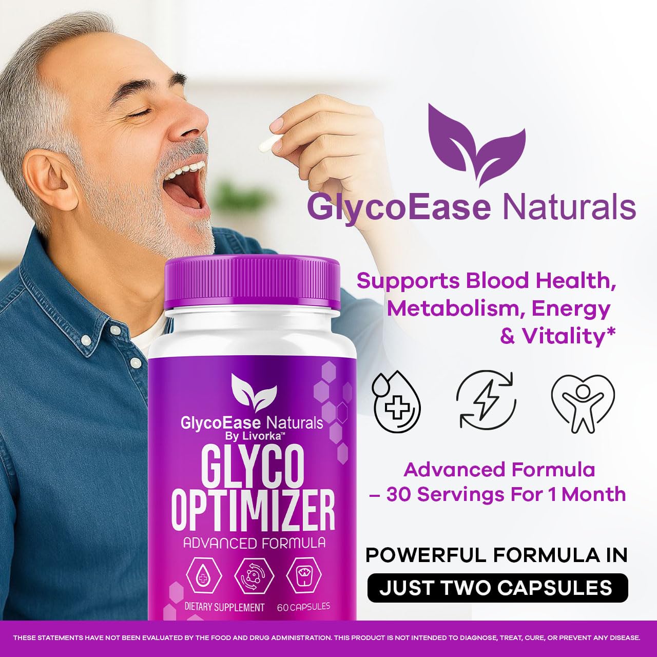 LIVORKA GlycoEase Glyco Optimizer Capsules, 30 Count