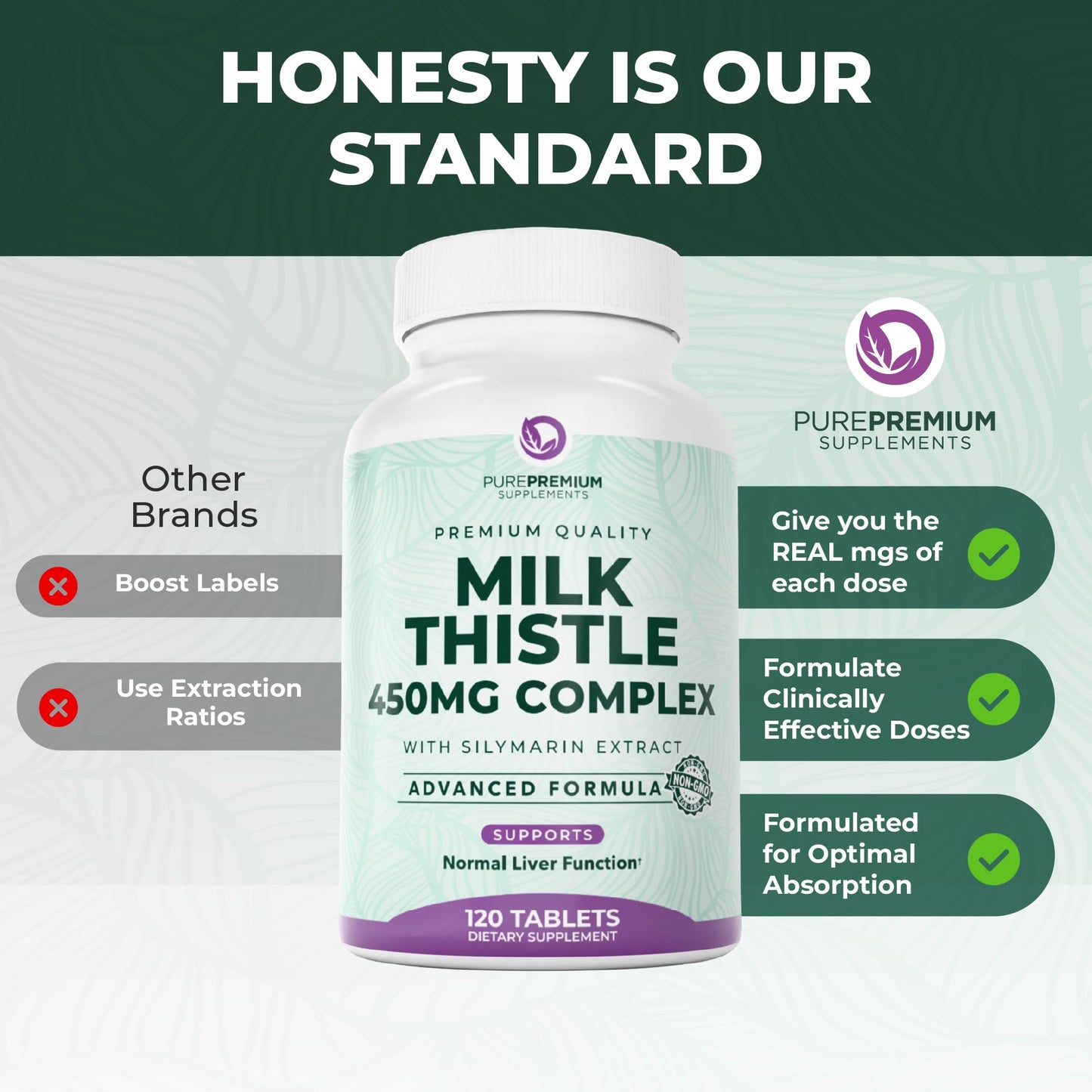 PurePremium Supplements Milk Thistle Supplement Tablet 120
