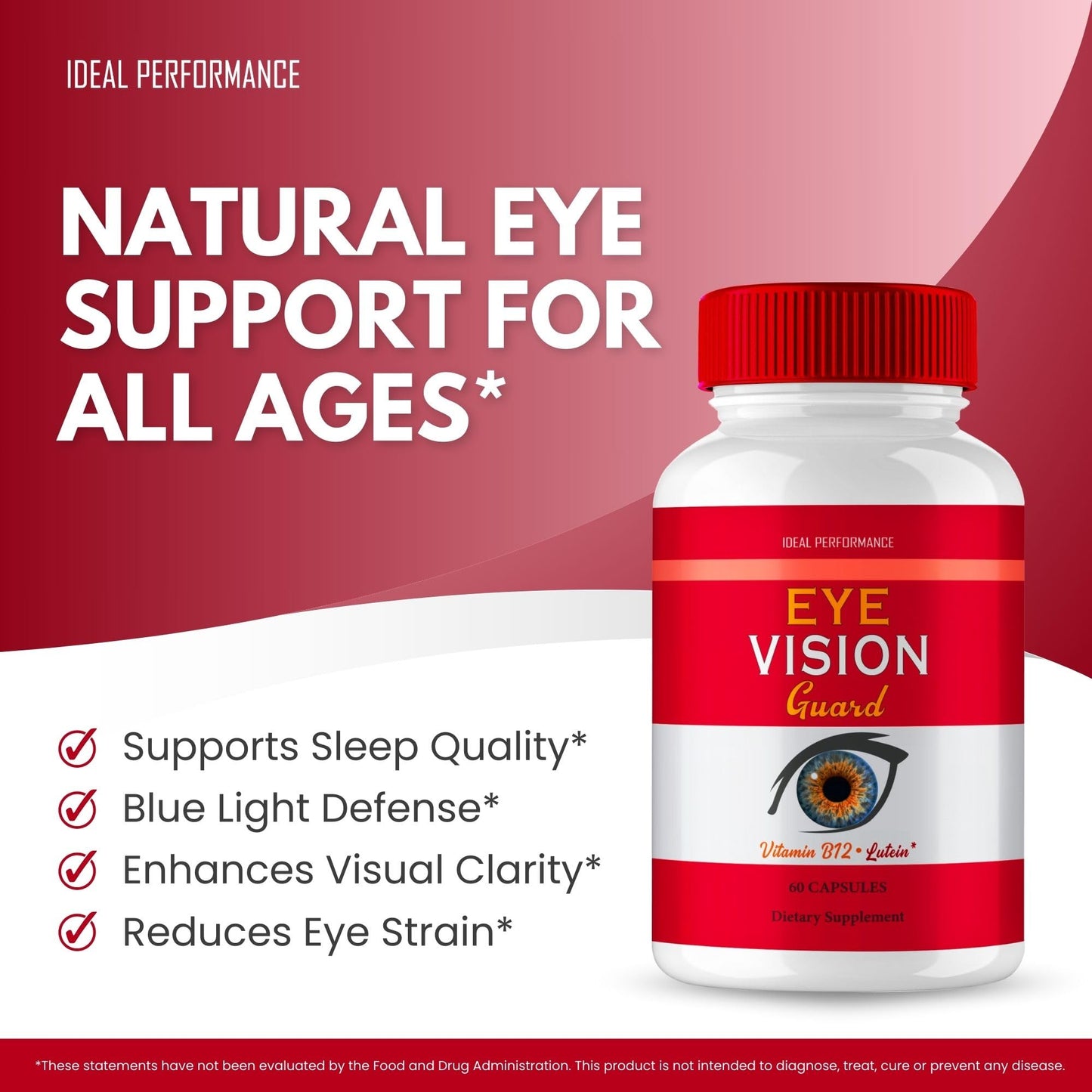 IDEAL PERFORMANCE Eye Vision Guard Eye Health Supplements Capsules, 120 Capsules