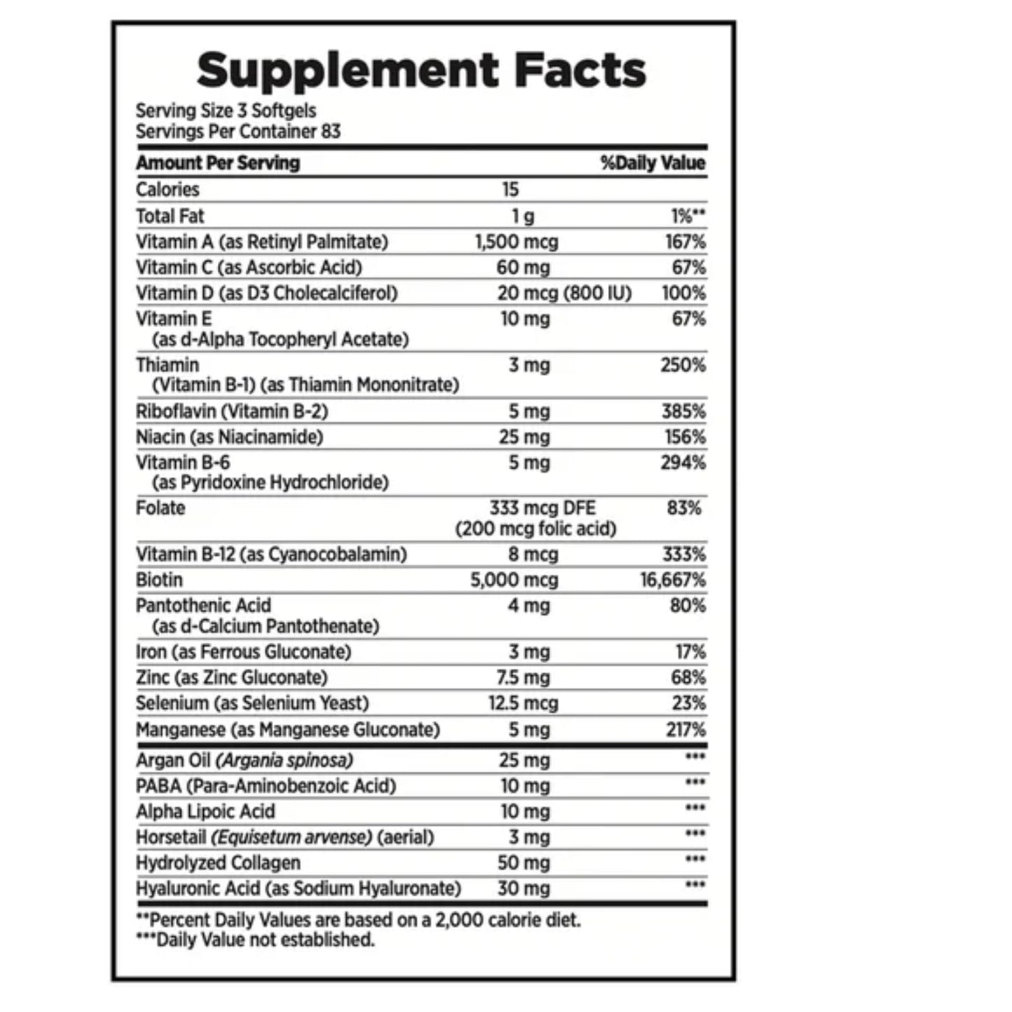 Nature's Bounty Biotin 5000 mcg Hair Skin and Nails Tablets, 250 Count