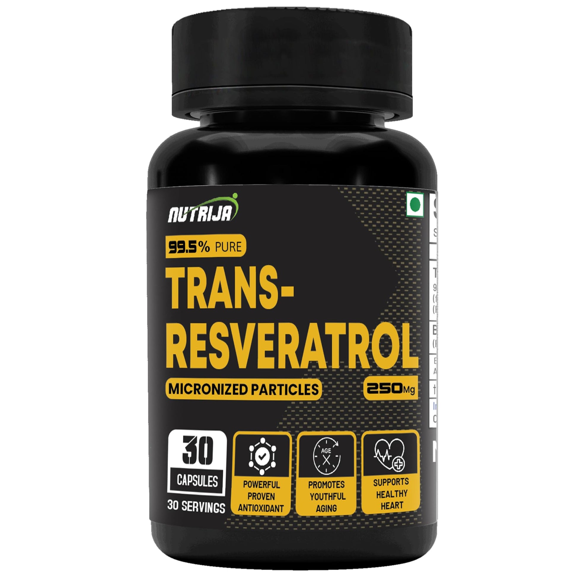 NutriJa Trans Resveratrol 250mg Capsules 30 Count