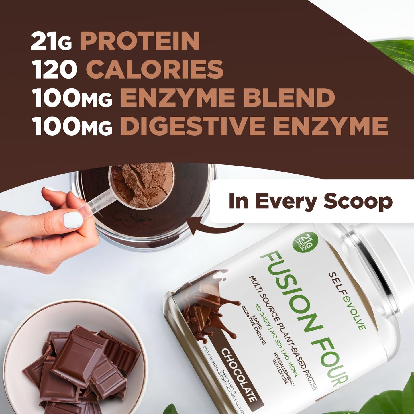 selfevolve Fusion Four Vegan Protein Powder 80 Servings