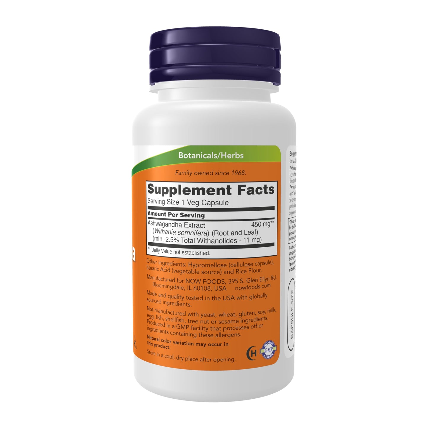 NOW Foods Ashwagandha (Withania somnifera) 450 mg (Standardized Extract) Capsules, 90 Count