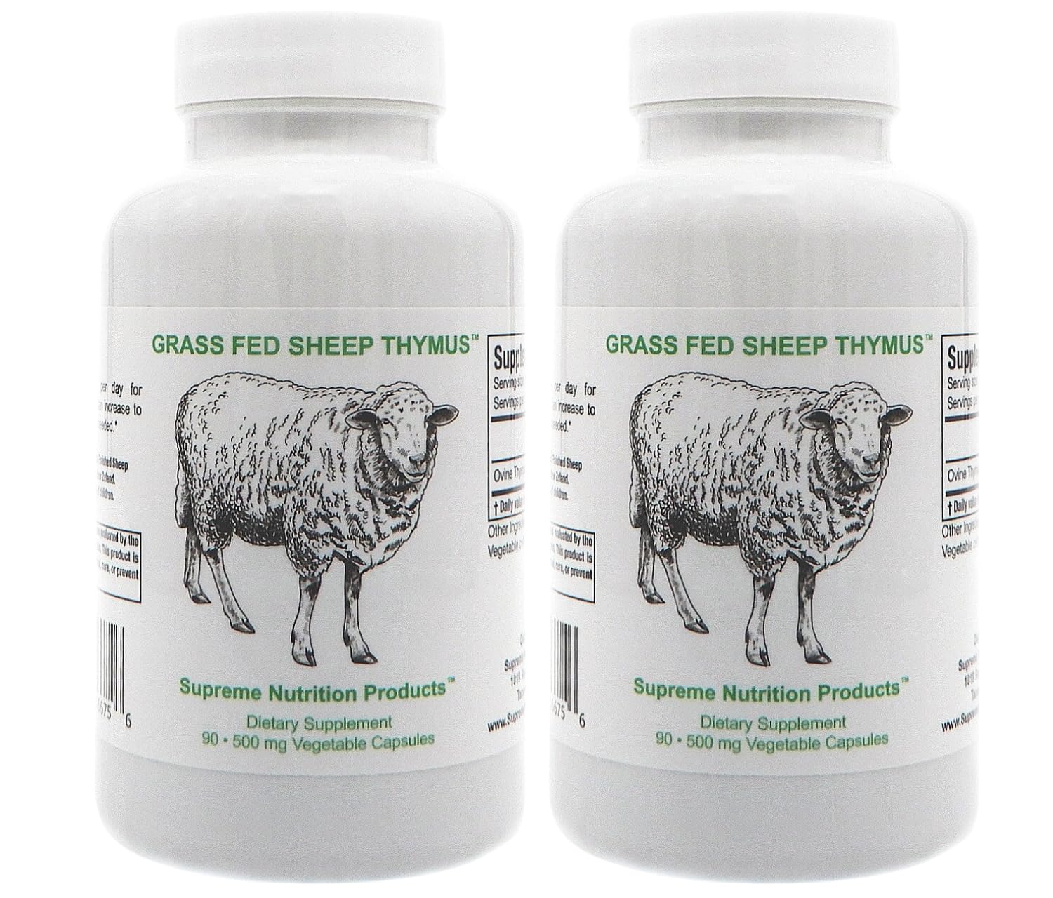 Supreme Nutrition Products Sheep Thymus Capsules 180 Count