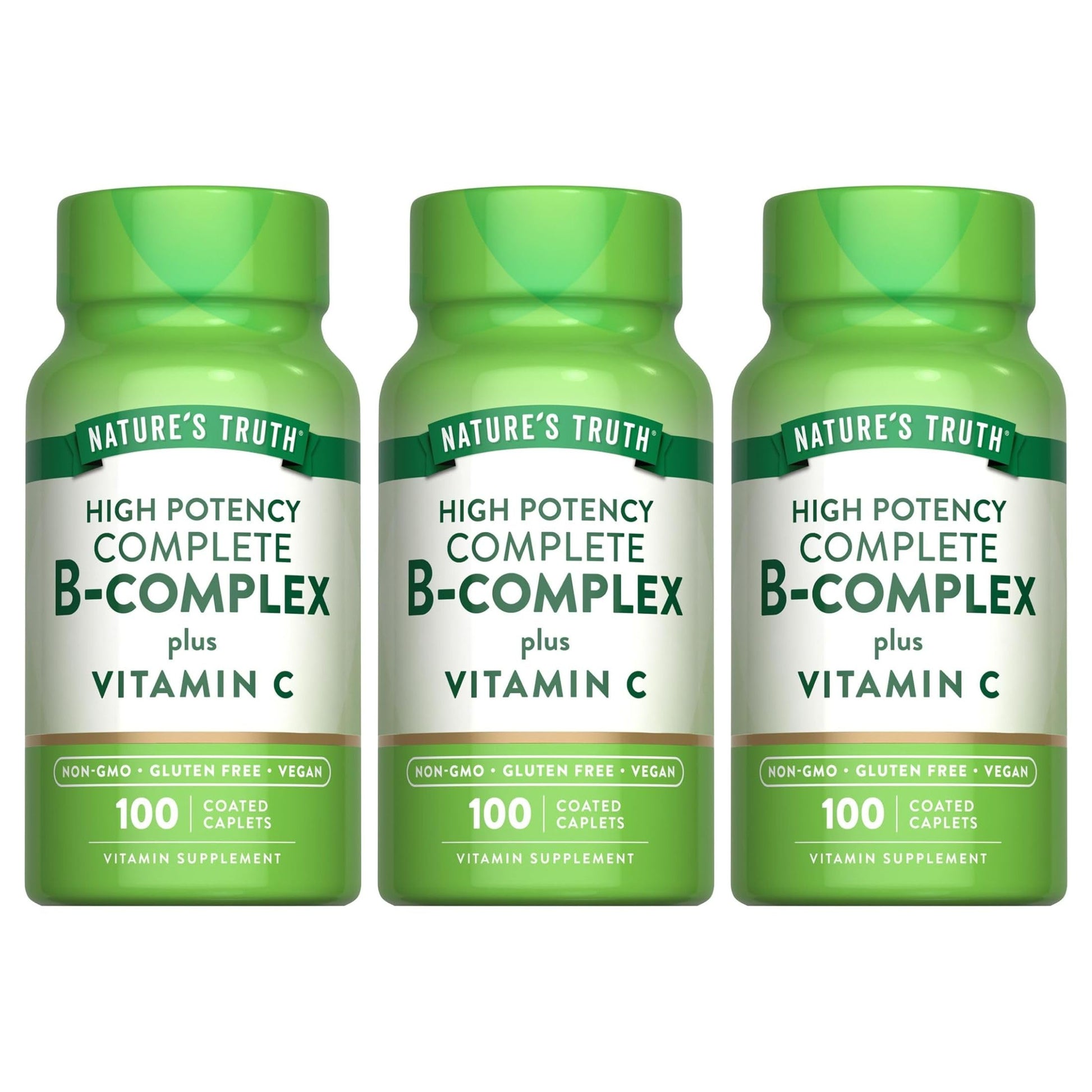 Nature's Truth B-Complex Plus Vitamin C Time Released Caplets, 300 Count