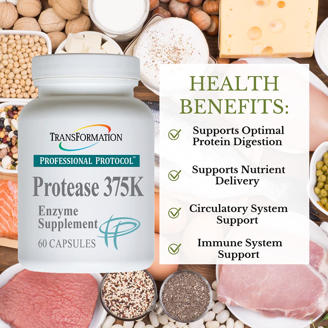 TRANSFORMATION Protease 375K Enzyme Blend Supplement Capsules, 60 Count