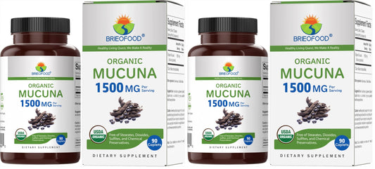 Brieofood Organic Mucuna 1500mg Tablets 180 Count