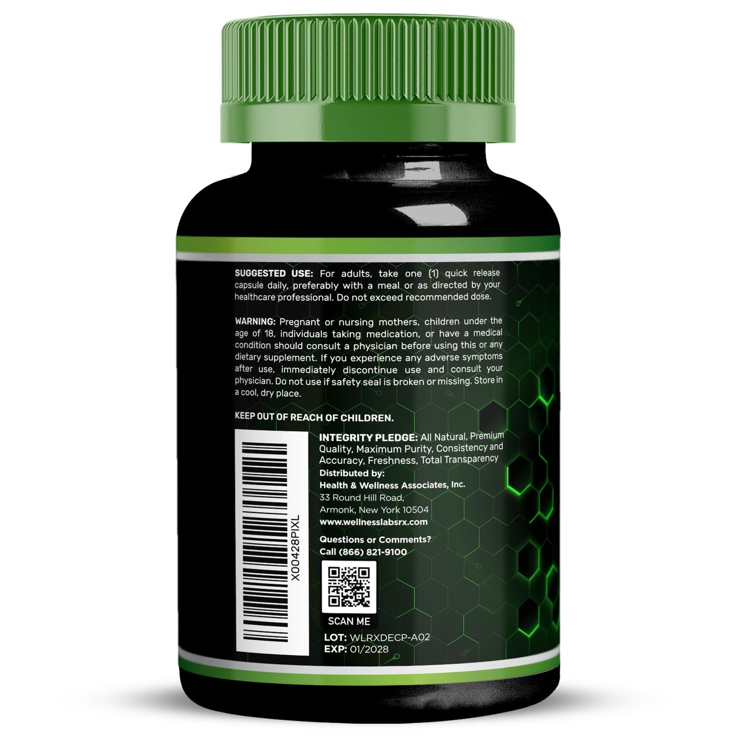 WELLNESS LABSRX Digestive Enzymes with Probiotics and Prebiotics Capsules 120 Count