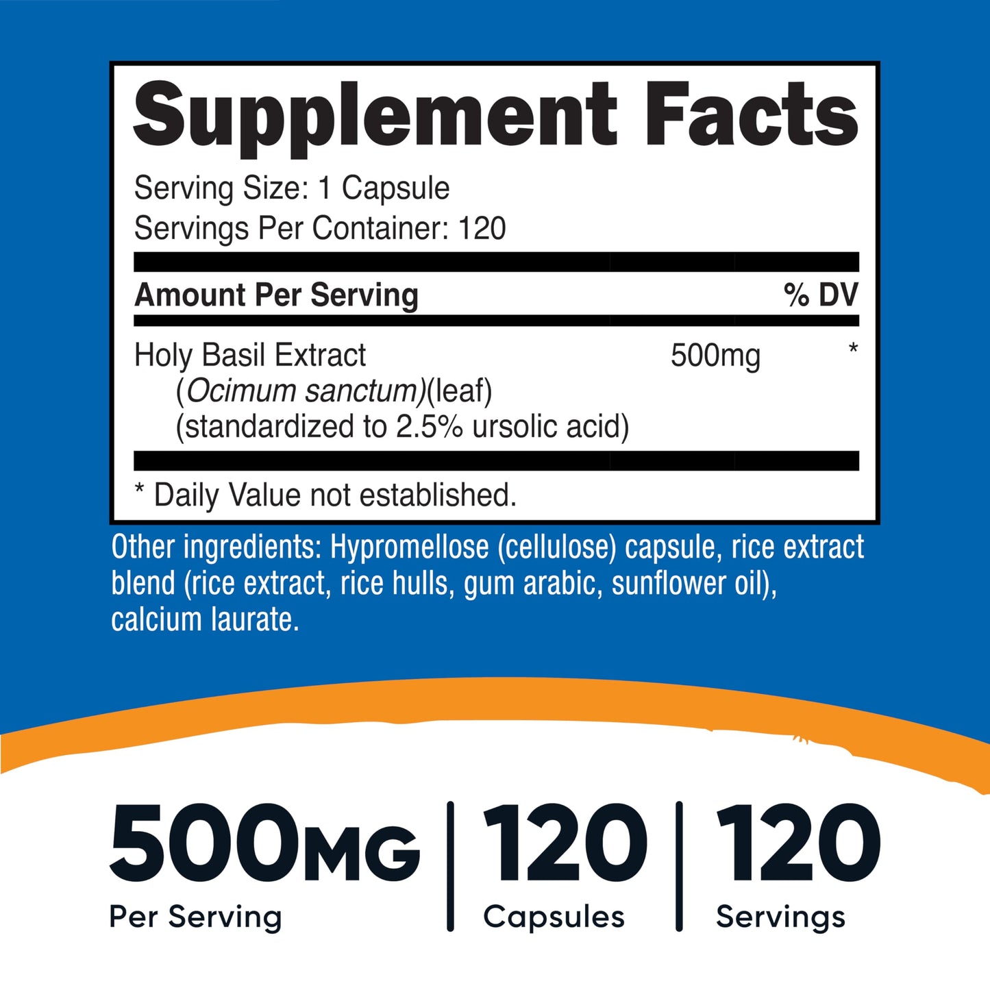 Nutricost Holy Basil 500mg Capsules 120 Count