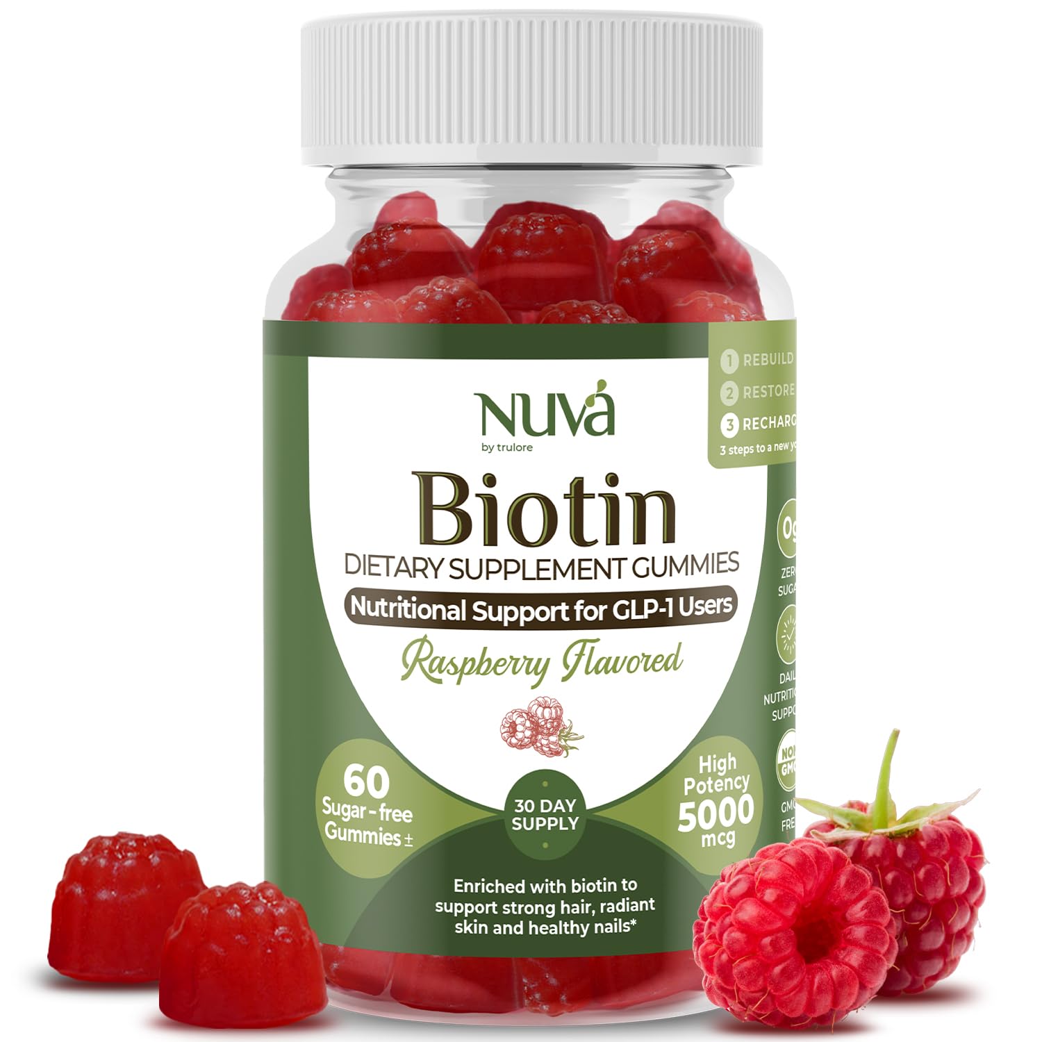 NuVa Biotin Gummies 5000 mcg, 60 Gummies