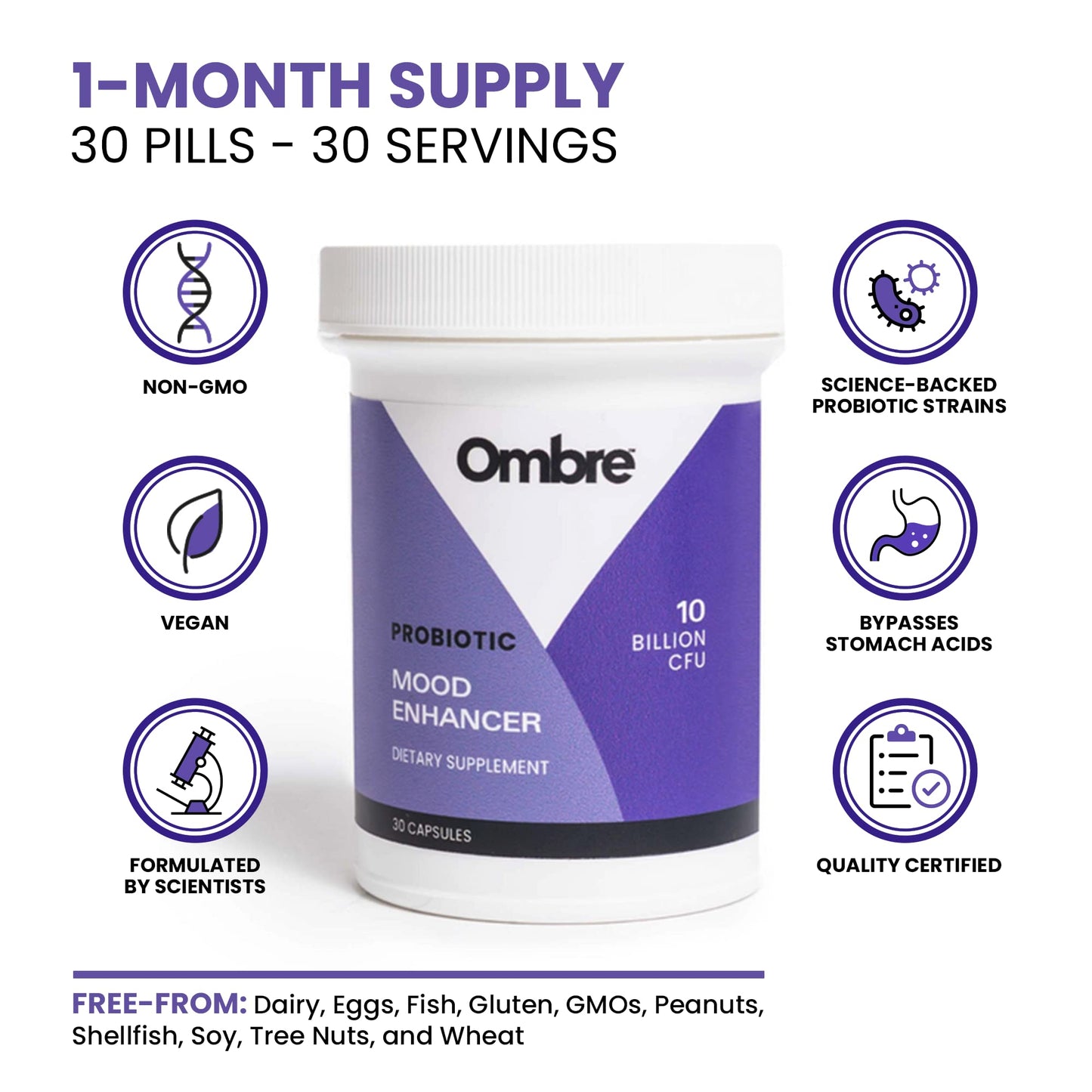 Ombre Mood Enhancer Probiotic Capsules, 1 Count