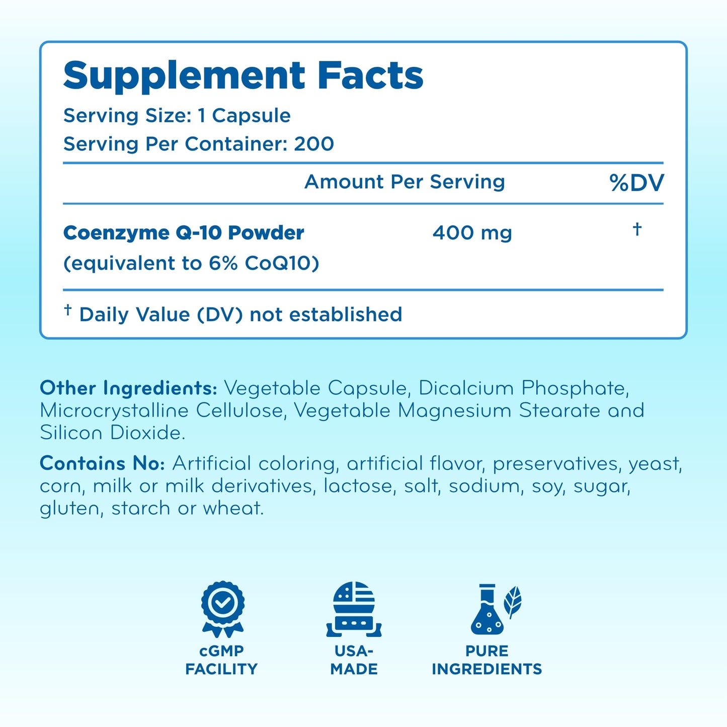 Clear Formulas CoQ10 400mg Capsules, 200 Capsules