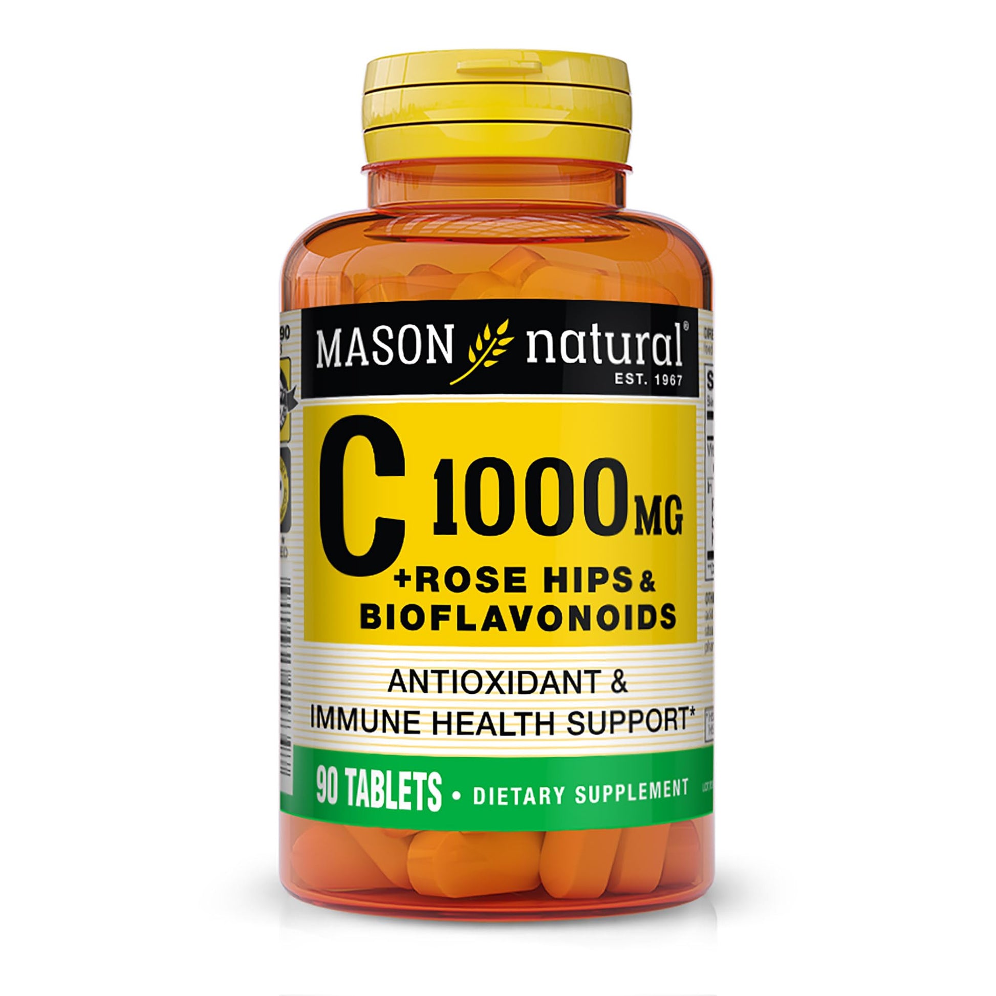 Mason Natural Vitamin C 1,000 mg Plus Rose Hips and Bioflavonoids Complex 90 Tablets