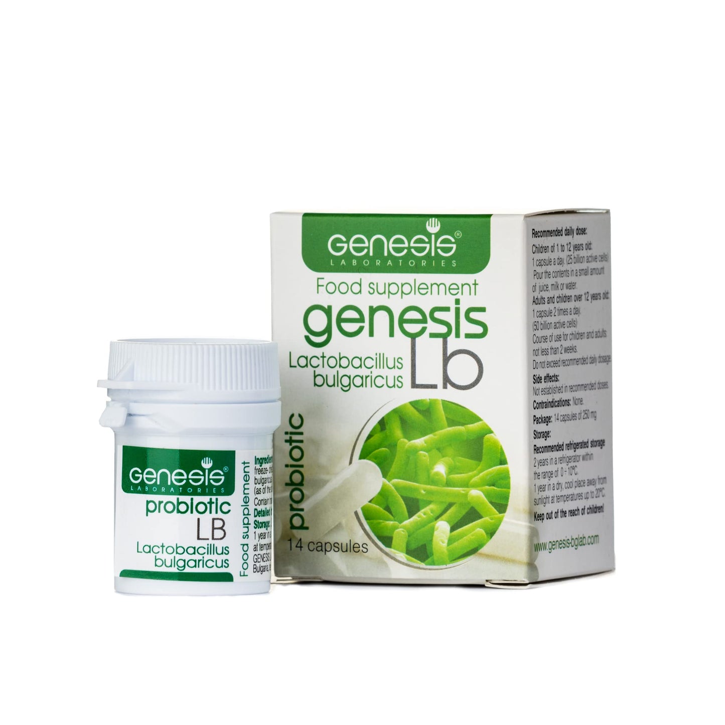 Genesis LABORATORIES LB Probiotic Daily Lactobacillus Bulgaricus Capsule, 14 Count