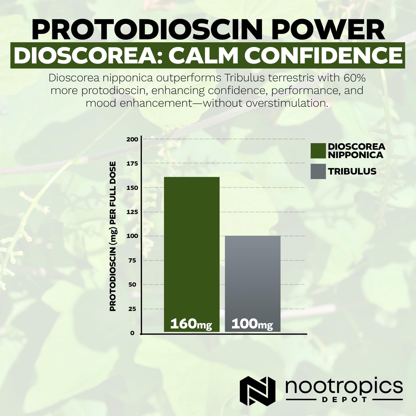 Nootropics Depot Dioscorea nipponica Wild Yam Capsules 400mg | 40% Protodioscin, 180 Count