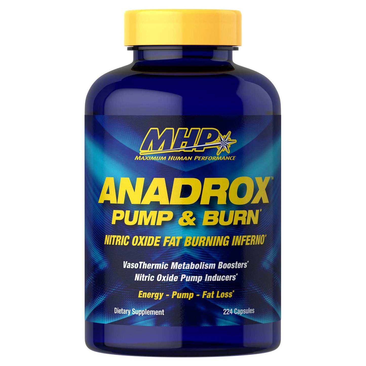 Maximum Human Performance Anadrox Pump & Burn Nitric Oxide Fat Burning Inferno Capsule, 224 Capsules