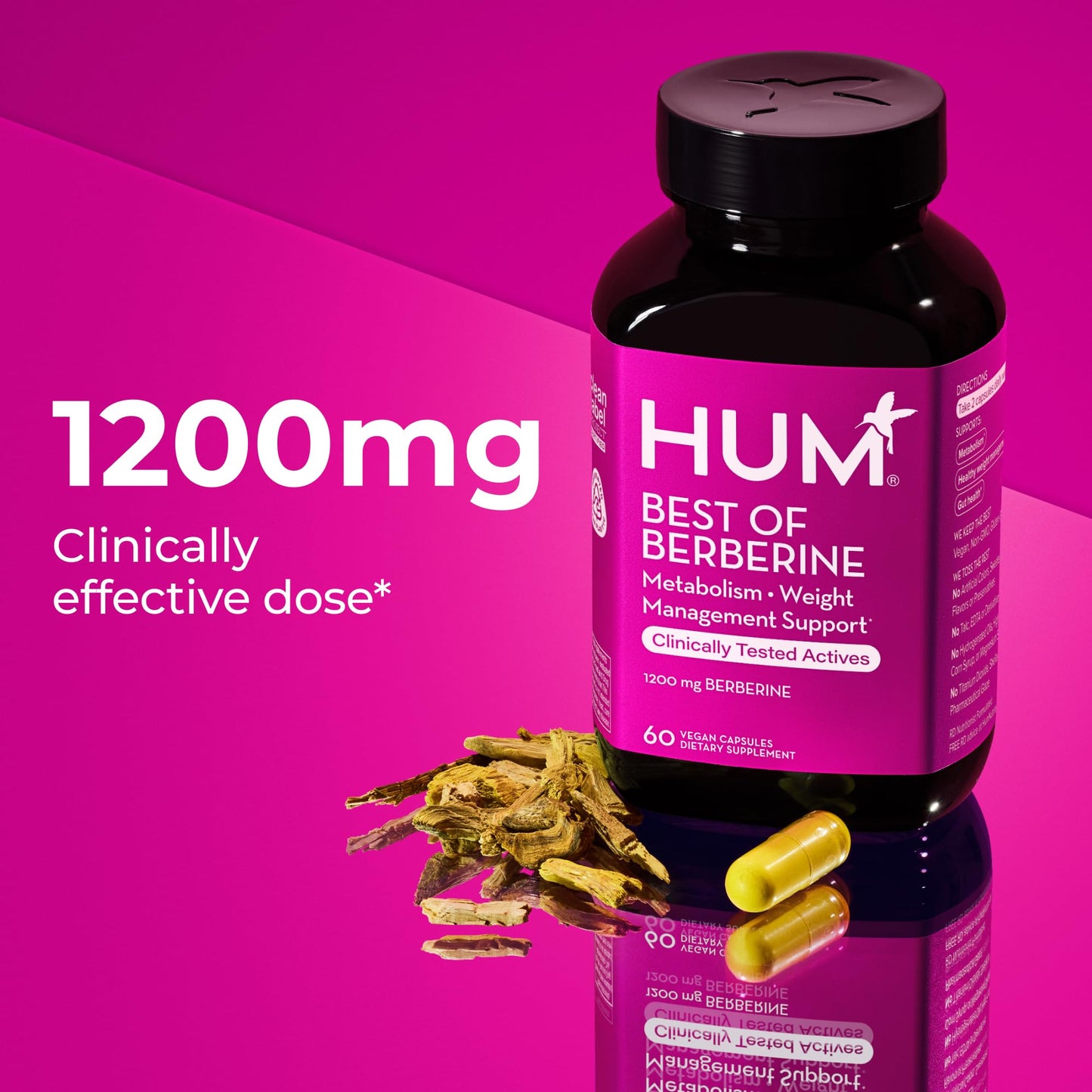 HUM Best of Berberine Supplement 1200mg Capsule, 60 Count