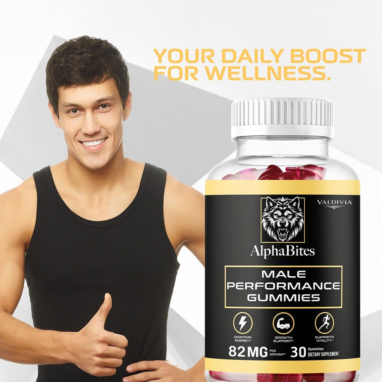 Valdivia Alpha Bites Original Formula 7-in-1 for Men, 150 Gummies