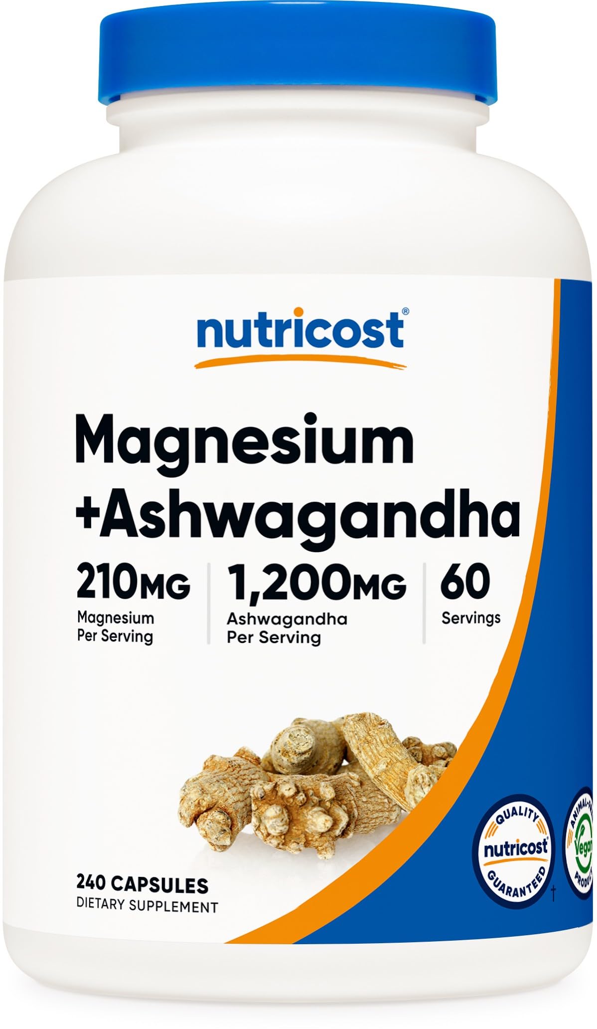 Nutricost Magnesium + Ashwagandha Supplement 240 Capsules