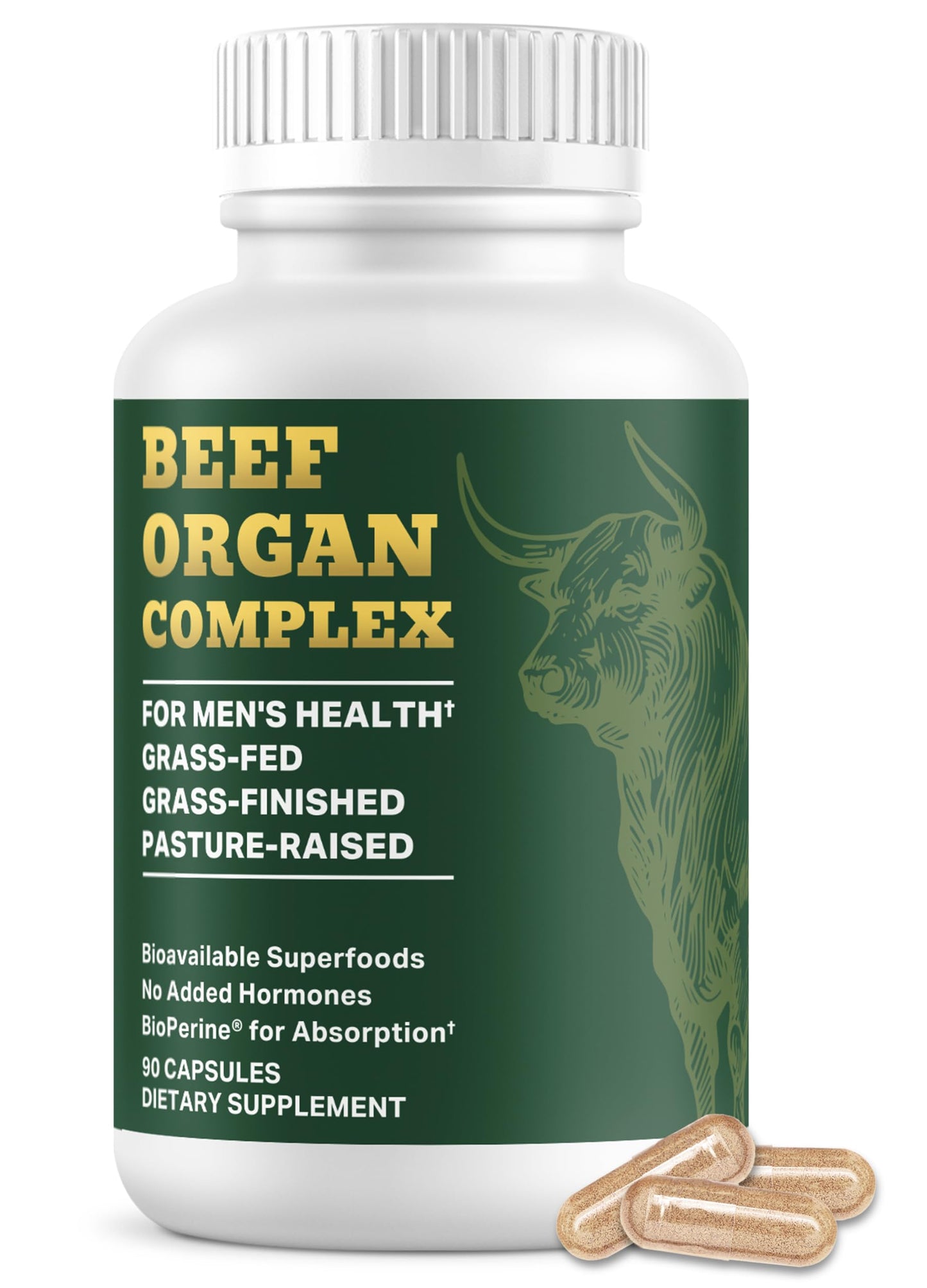 Pink Stork Men's Beef Organ Complex Capsule, 60 Count