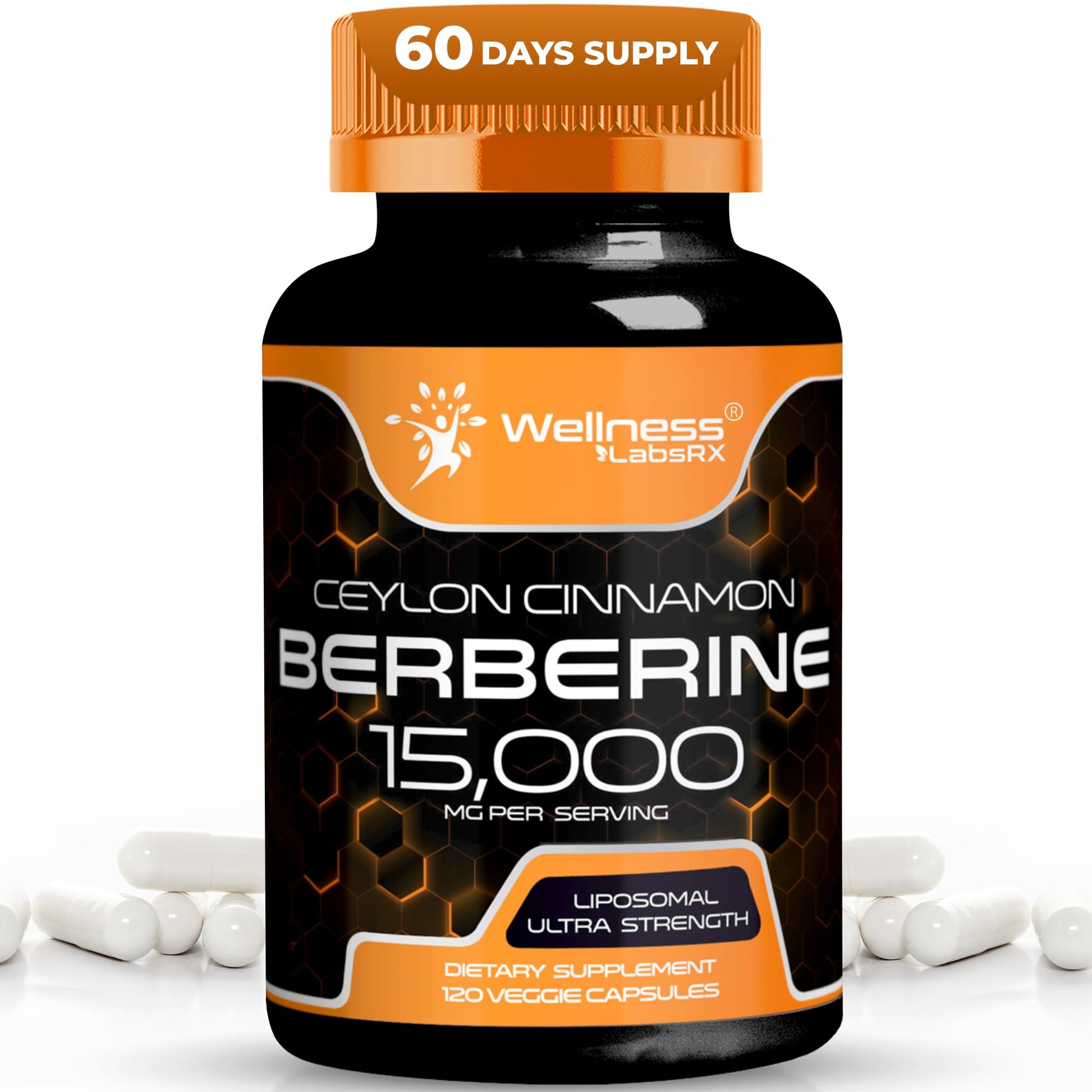 WELLNESS LABSRX Berberine 15,000mg Capsules, 120 Count