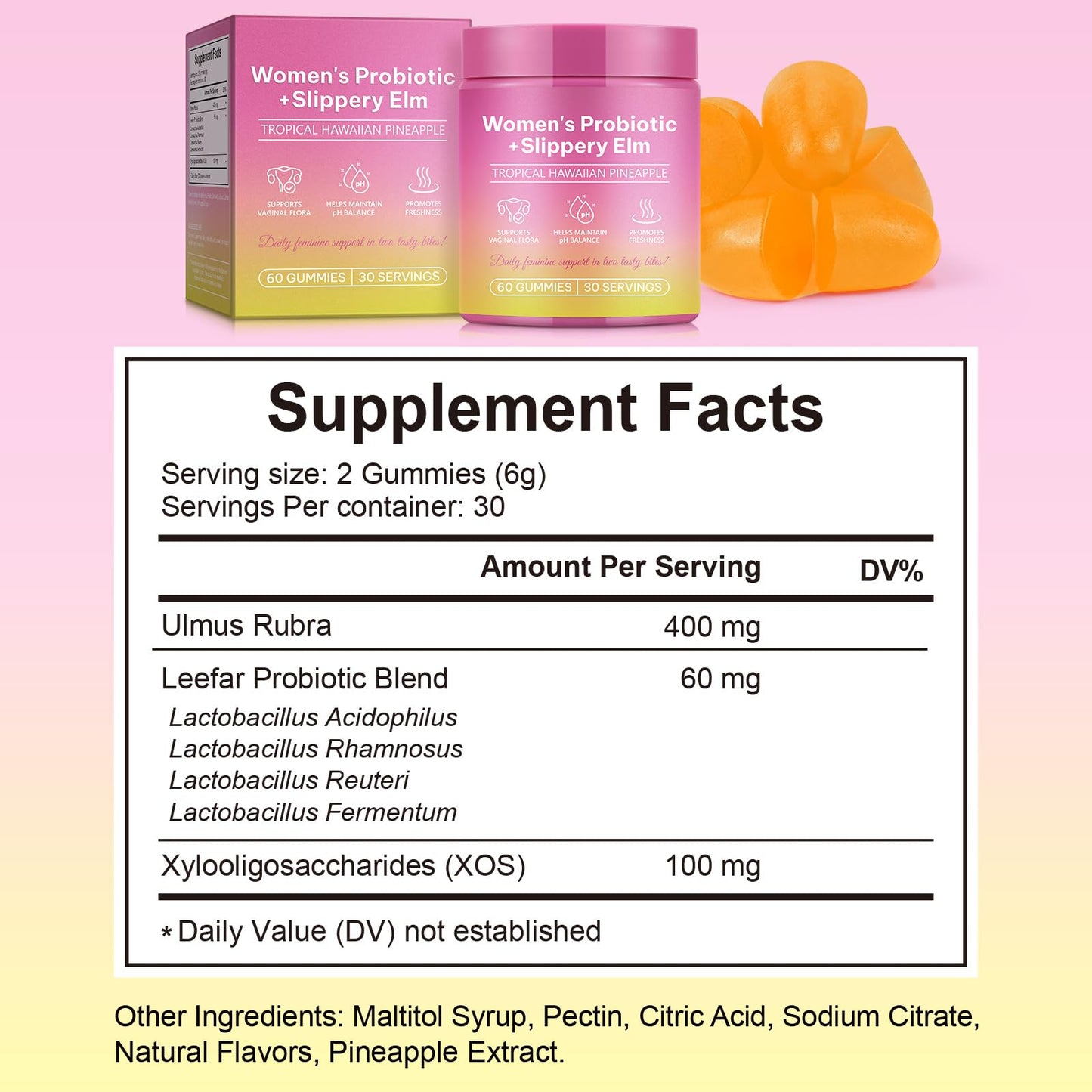 Daiasns Feminine Probiotics Gummies, 60 Count