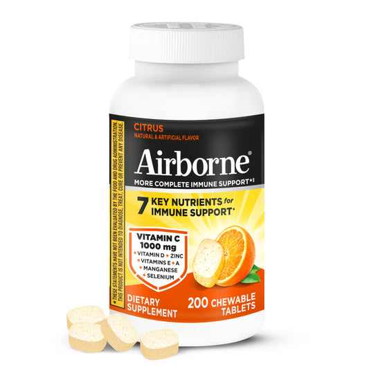 Airborne Citrus Chewable Tablets, 200 Count
