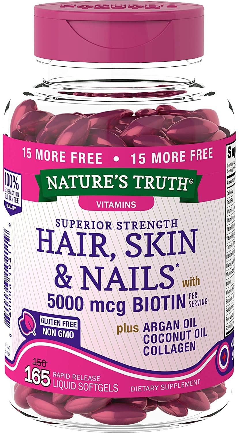 Nature's Truth Superior Strength Hair/Skin/Nails with Argan/Coconut Oil/Collagen Softgels 330