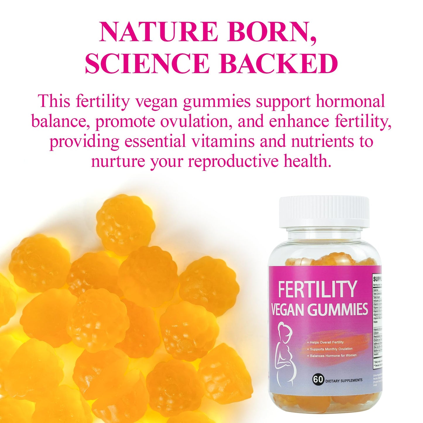 Aromlife Fertility Gummies for Women Ovulation & Period Cycle with Myo-Inositol & Inositol, Folate, 60 Count