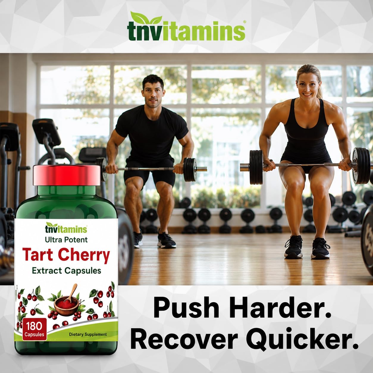 tnvitamins Tart Cherry 400 mg 30:1 Extract Capsules, 180 Count