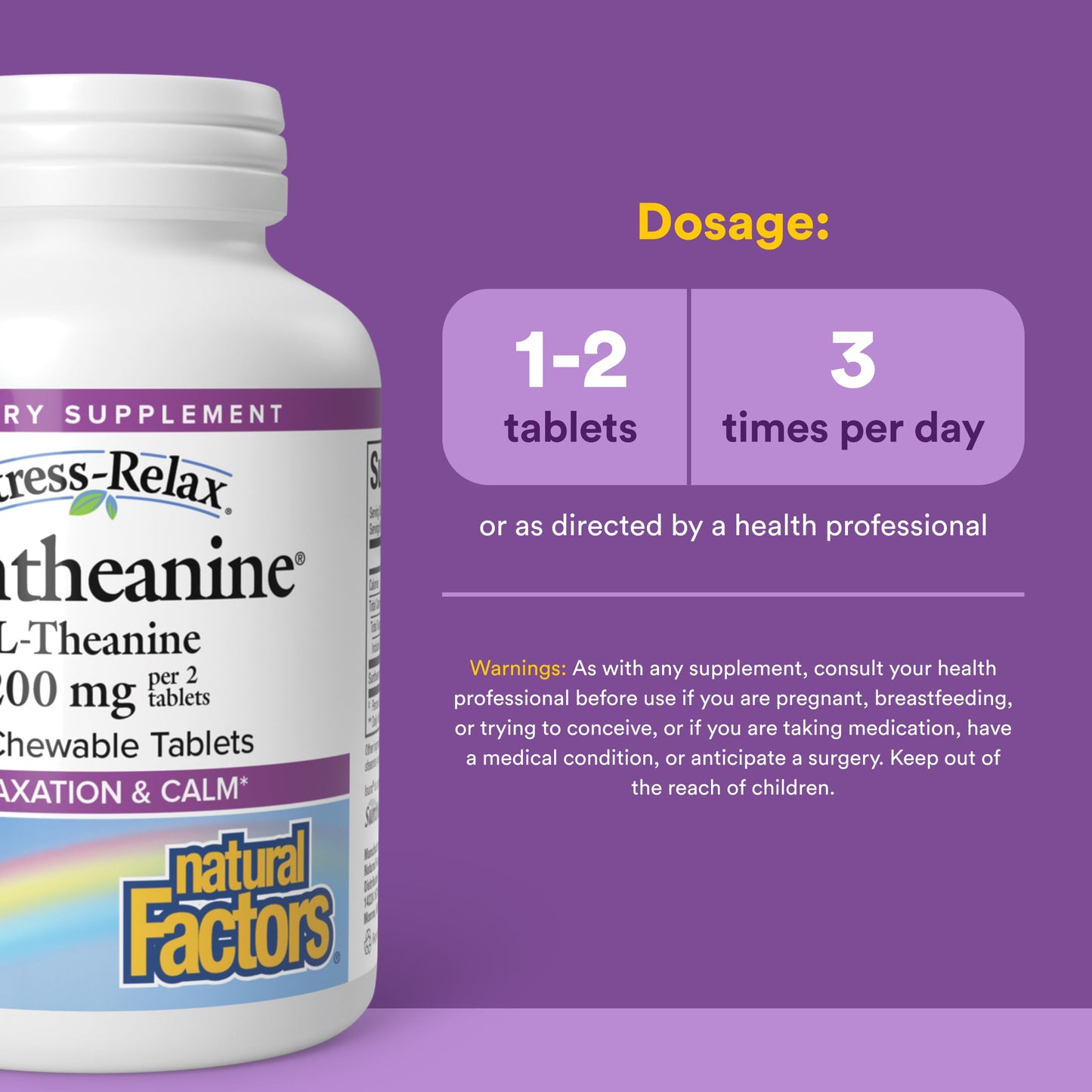 Natural Factors Suntheanine L-Theanine 100 mg Tablets 60