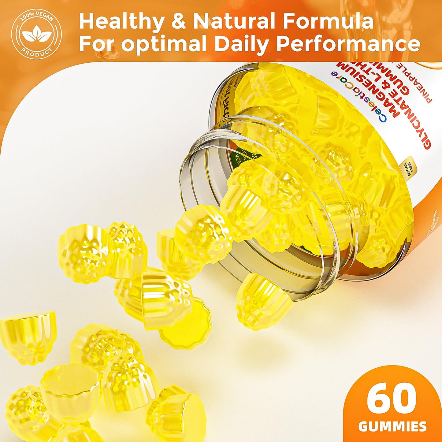 CelestiaCare Magnesium Glycinate Gummies 600mg, 60 Count