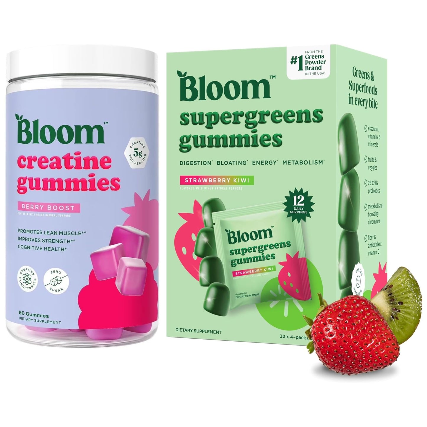 Bloom Nutrition Creatine and Greens Gummies Bundle