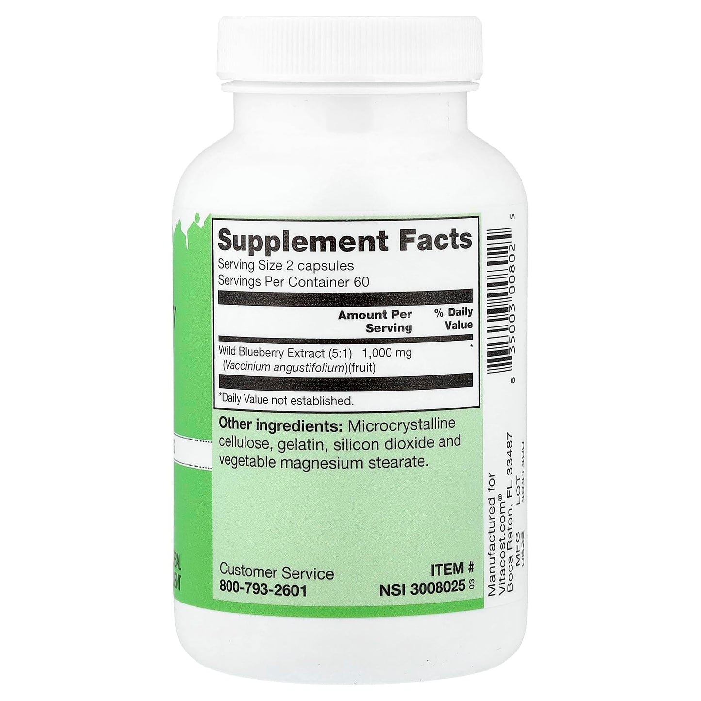 Vitacost Wild Blueberry Extract Capsules 120