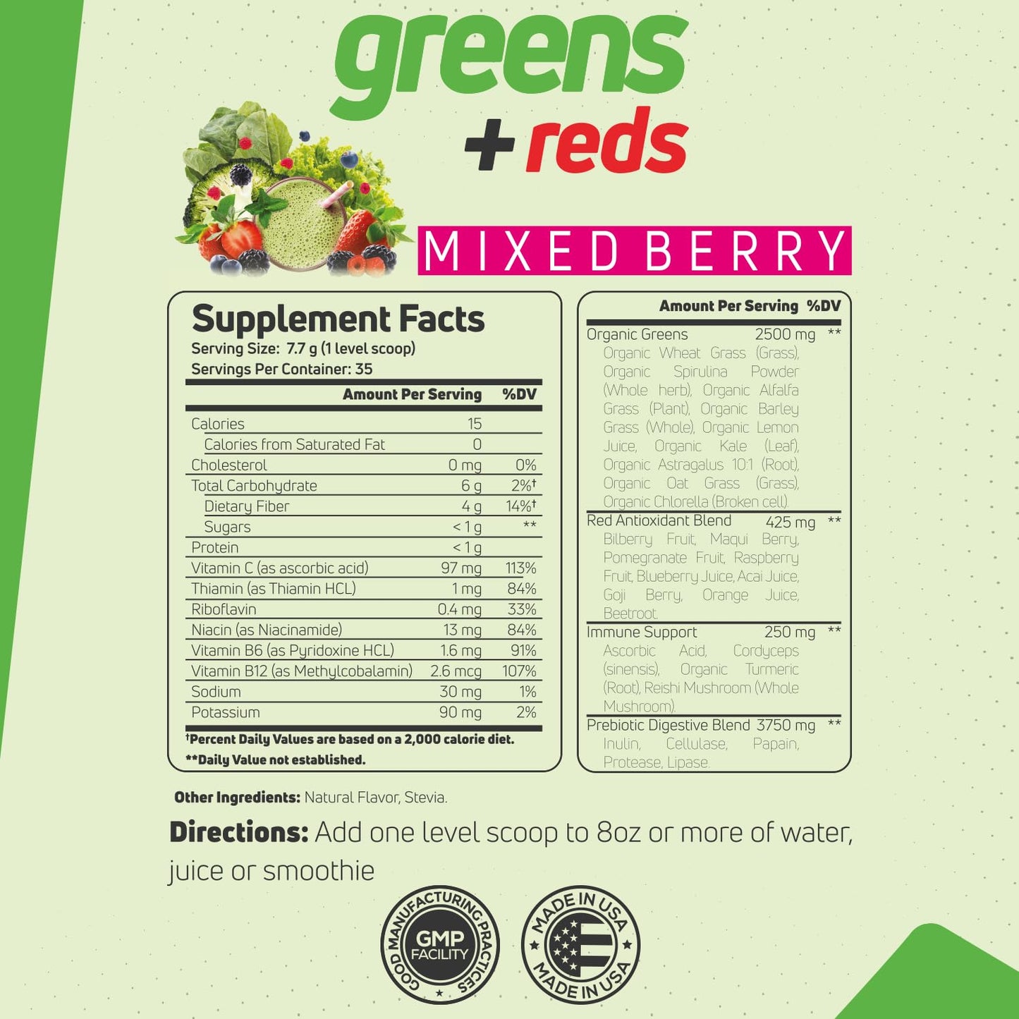 Forzagen Organic Vegan Greens & Reds Superfood Powder, 9.52 oz