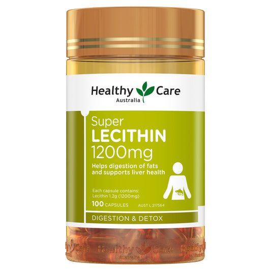 Healthy Care Lecithin 1200mg Capsules, 100 Count