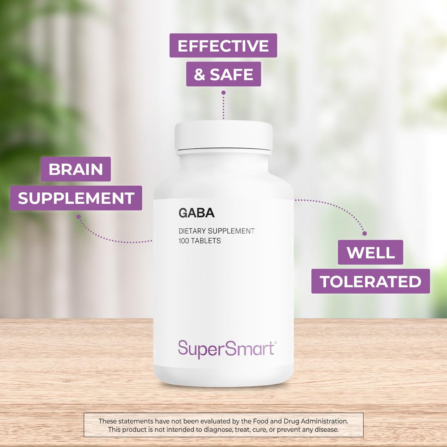 Supersmart GABA 750mg per Day, 100 Tablets