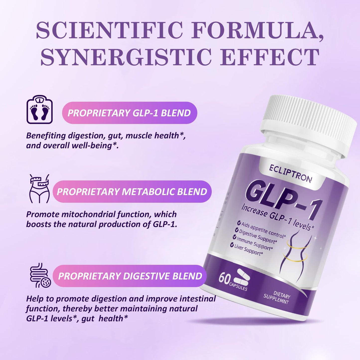 Ecliptron GLP-1 Supplement Capsules, 120 Count