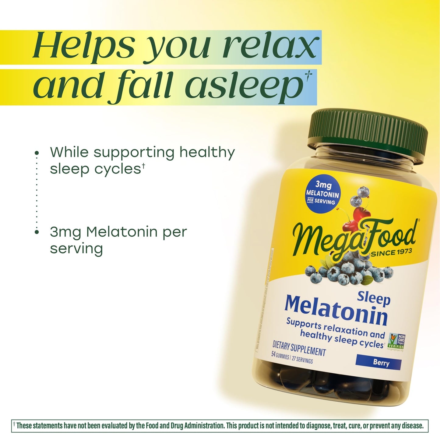 MegaFood Melatonin Gummies 3mg per Serving, 162 Count