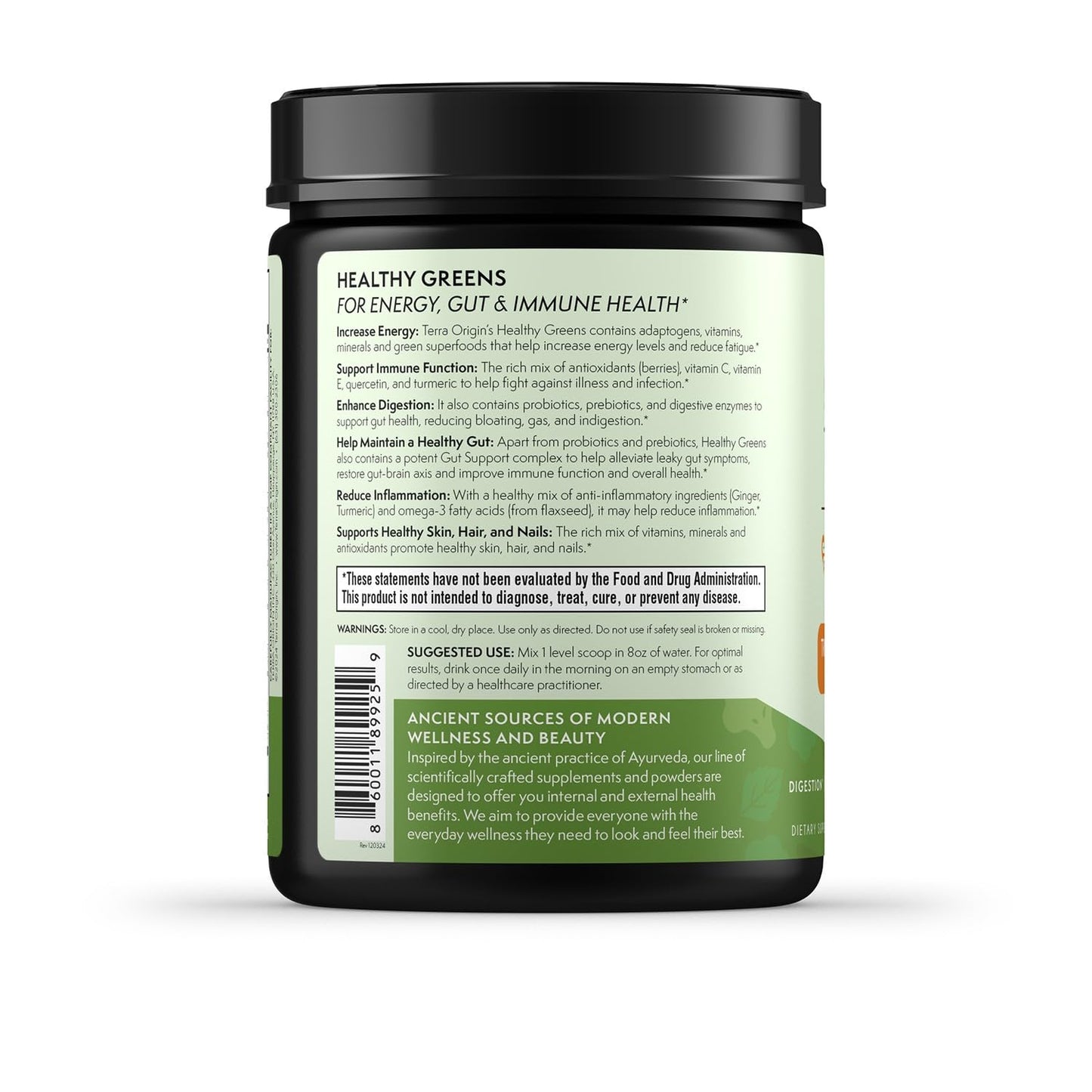 TERRA ORIGIN Greens Superfood Powder 11.27 oz