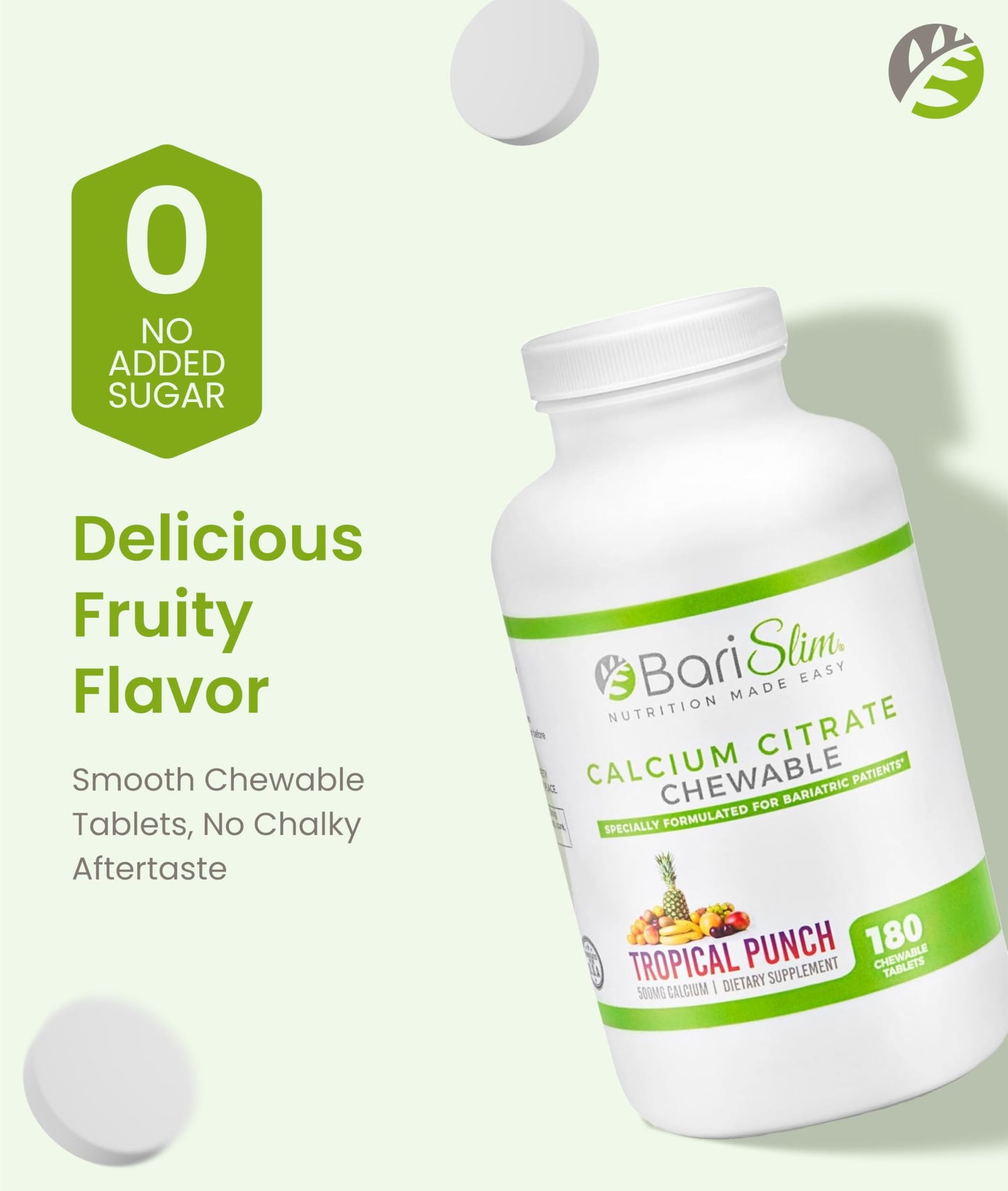 BariSlim Bariatric Calcium Citrate with Magnesium Citrate & Vitamin D 180 Tablets