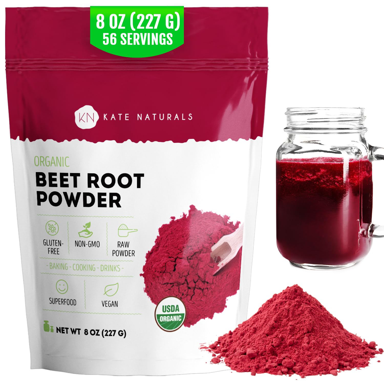 Kate Naturals Organic Beet Root Powder 8 Ounces