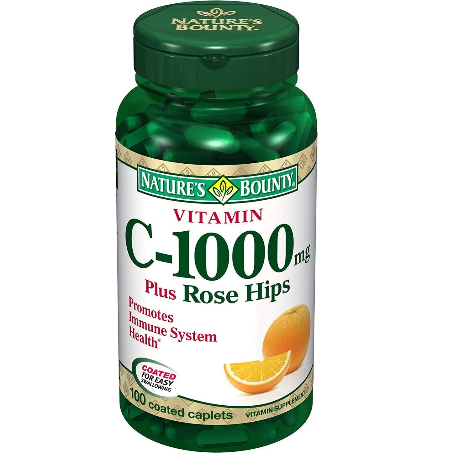 Nature's Bounty Vitamin C 1000 mg Plus Rose Hips Caplets, 300 Caplets