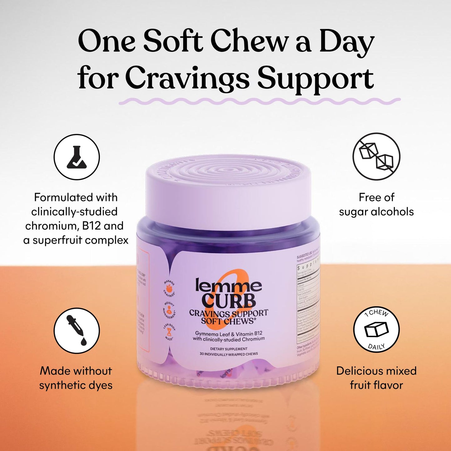 Lemme Curb Cravings Soft Chews Chewable 30 Count