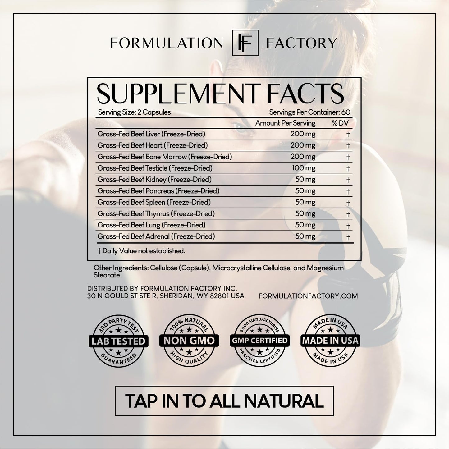 Formulation Factory Primal Power 10-in-1 Grass-Fed Beef Organ Complex Capsules, 360 Capsules