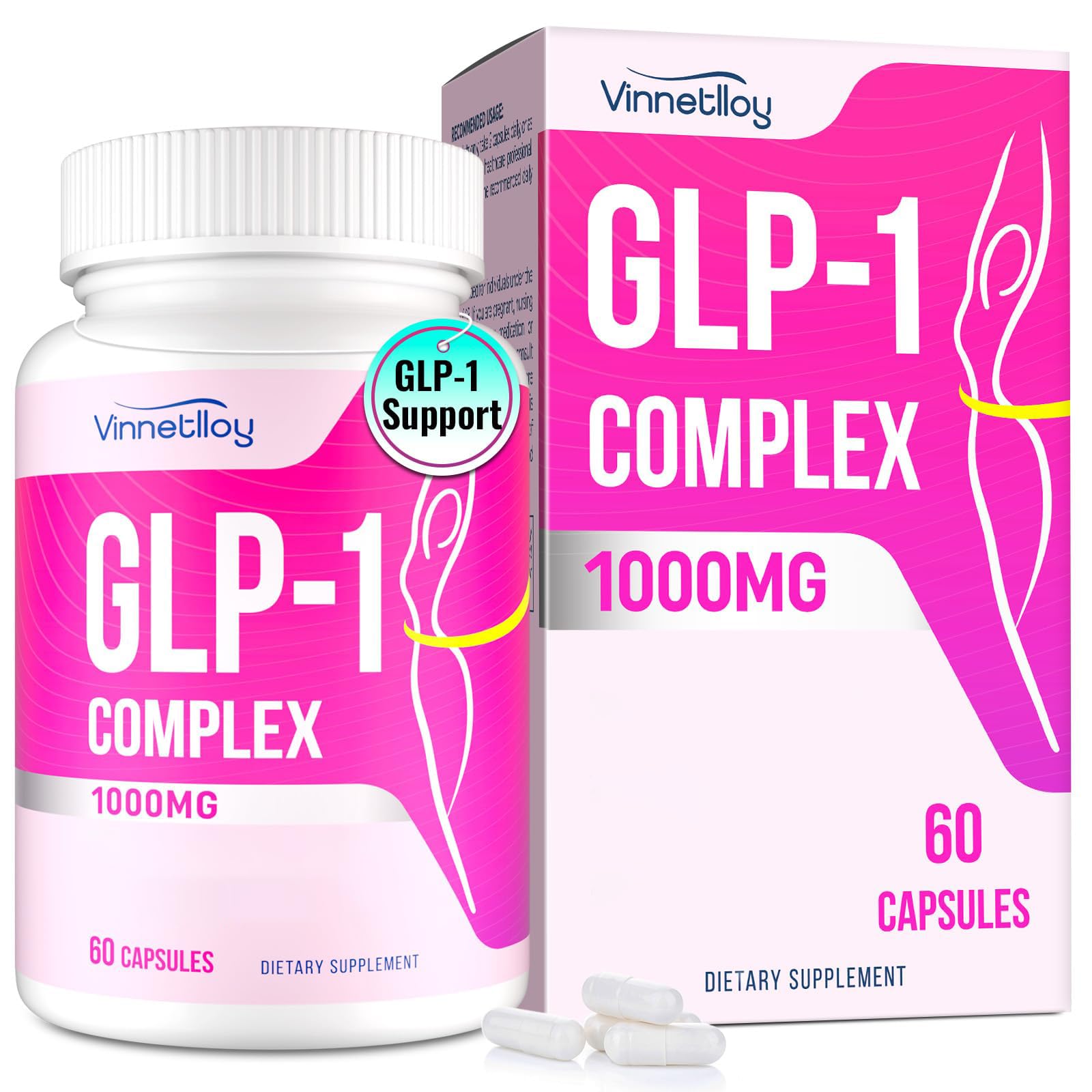 VINNETLLOY GLP-1 Supplement for Women & Men, Capsules, 60 Count