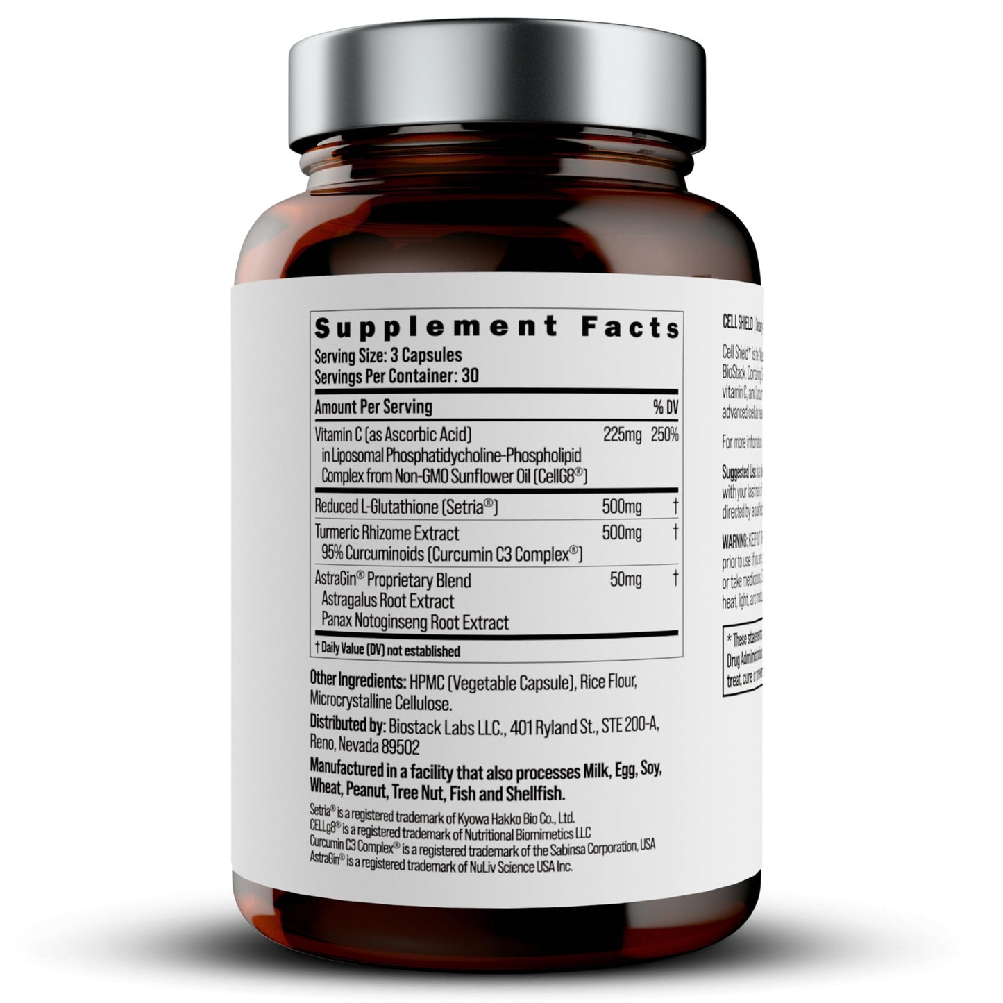 BIOSTACK Cell Shield with Setria Glutathione 90 Capsules
