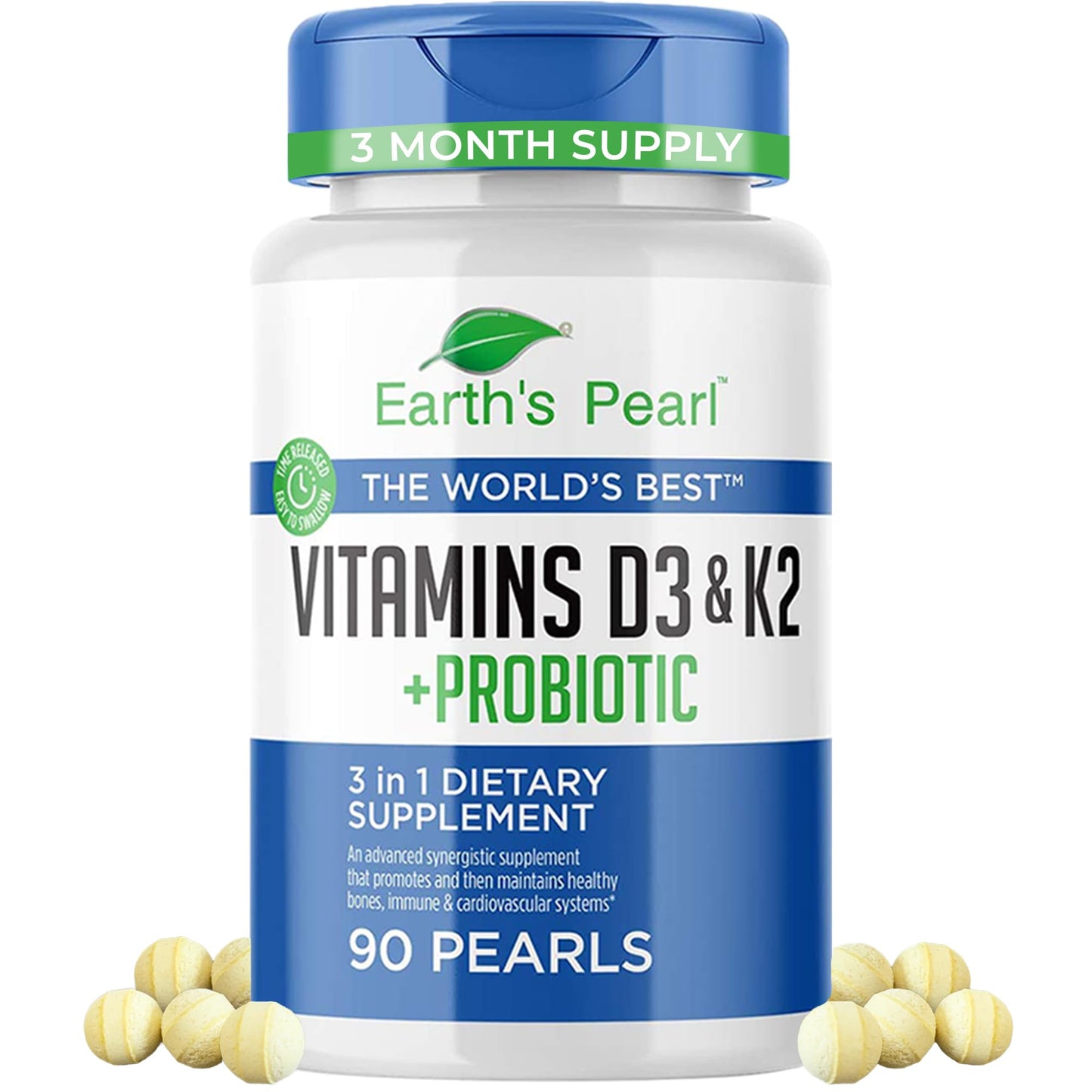 Earth's Pearl Vitamin D3 K2 5000 IU Capsule, 90 Count