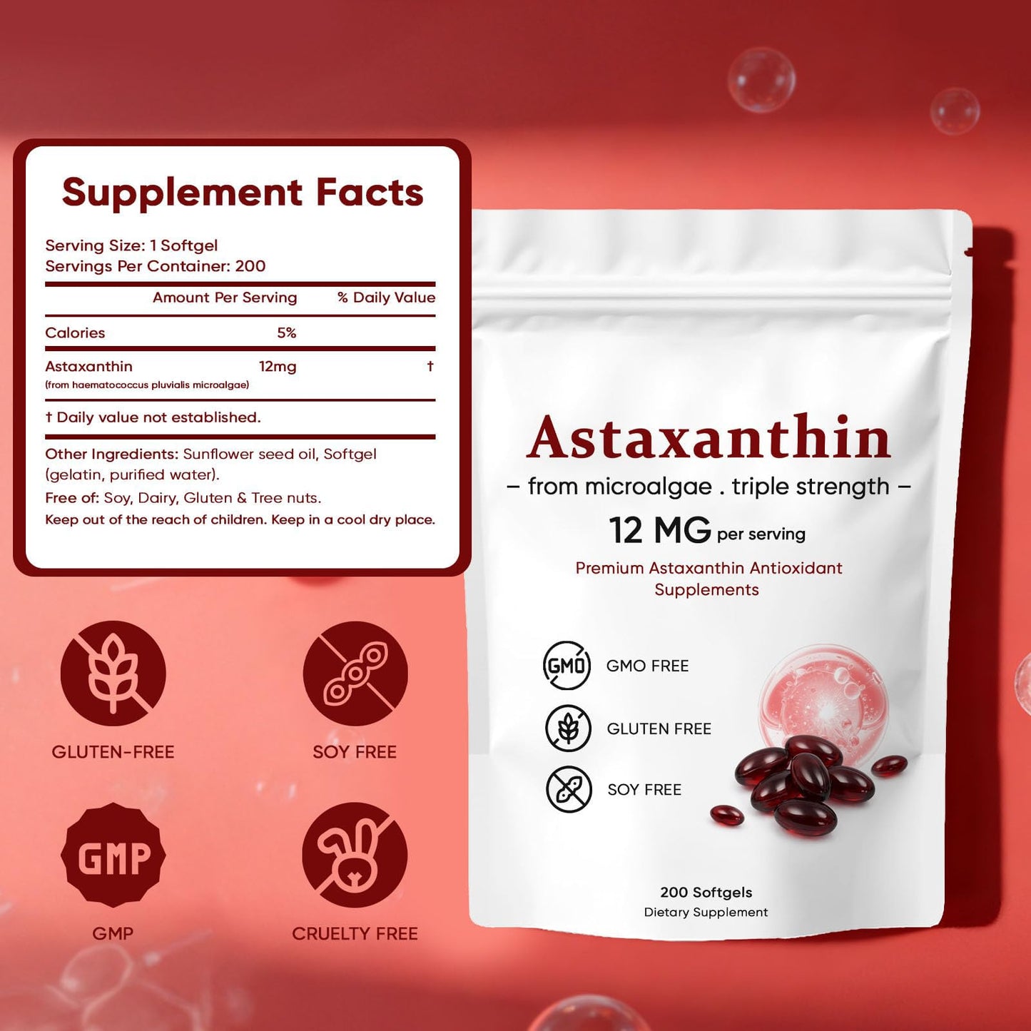 VSXAZ Astaxanthin 12mg Softgels 200